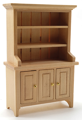 Dollhouse Miniature Hutch, No Accessories Included, Oak